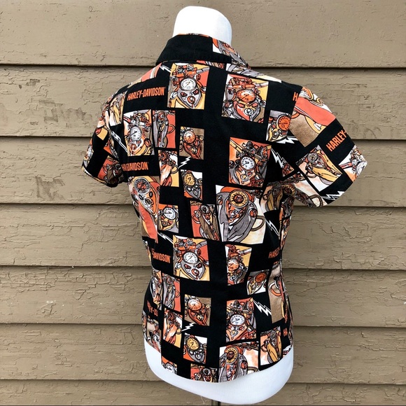 Harley Davidson throwback graphic button down. - Picture 6 of 8